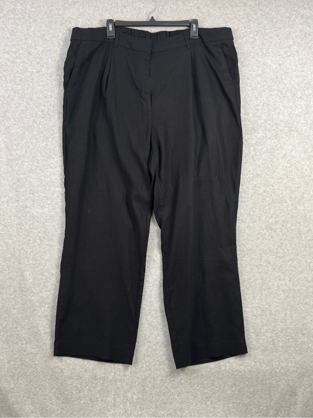 Old Navy Taylor Wide Leg Linen Blend Pants Women’s XXL Black High Rise